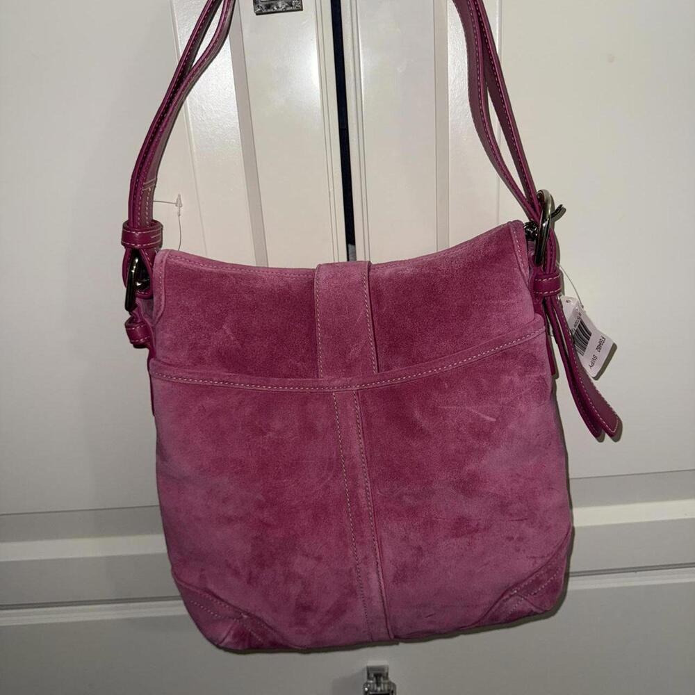 Vintage Rare Coach Suede Shoulder Bag - Picture 4 of 9